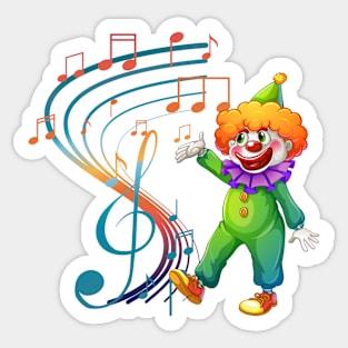 Music Note With Clown Sticker